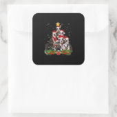 ボストンテリアおもしろいドグクリスマスツリーギフト スクエアシール (バッグ)