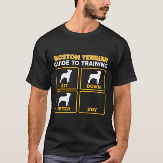ボストンテリアおもしろいーガイド Tシャツ (正面)