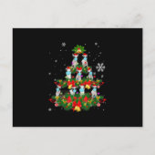ボストンテリアおもしろいークリスマスツリードッグマスククリスマス 案内ポストカード (正面)