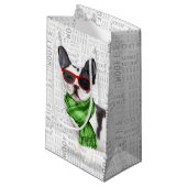 ボストンテリアおもしろいークリスマスドッグ スモールペーパーバッグ (正面アングル)