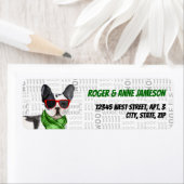 ボストンテリアおもしろいークリスマス差出人住所 ラベル (インサイチュ)