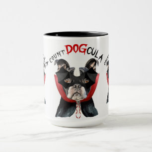 ボストンテリアおもしろいー伯爵DOGculaハロウィーン マグカップ