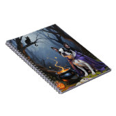 ボストンテリアお洒落ドッグ絵を描ハロウィン ノートブック (右側)