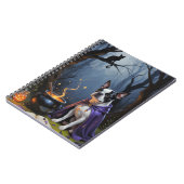 ボストンテリアお洒落ドッグ絵を描ハロウィン ノートブック (左側)
