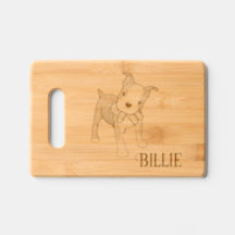 ボストンテリアがエッチングした木製の切断ボード