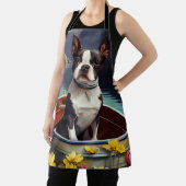 ボストンテリアがパドルに乗る:風光明媚な冒険 エプロン (インサイチュ)