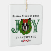 ボストンテリアが喜びを届ける セラミックオーナメント (右)