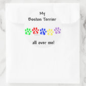 ボストンテリアが私の周りを歩き回る ラウンドシール (バッグ)