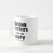 ボストンテリアが私を幸せにする コーヒーマグカップ (正面左)