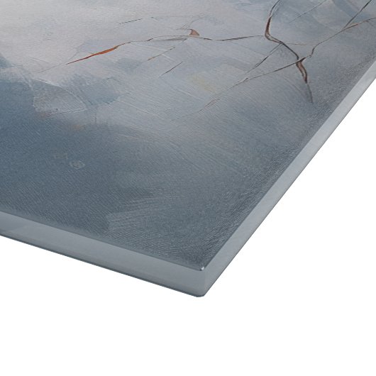 ボストンテリアが雪のクリスマスを過ごす カッティングボード (角)