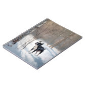 ボストンテリアが雪のクリスマスを過ごす ノートブック (左側)