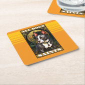 ボストンテリアすべての犬は聖人である スクエアペーパーコースター (アングル)