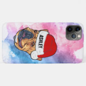 ボストンテリアとクリスマスハットホリデードッグ Case-Mate iPhoneケース (裏面(横))