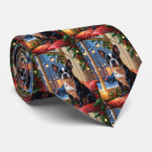 ボストンテリアとクリスマスライトホリデイ ネクタイ (ロール)