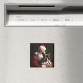 ボストンテリアとサンタクロースのクリスマス マグネット (インサイチュ (食洗機))