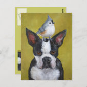 ボストンテリアとタイトマウスのポストカード ポストカード (正面/裏面)