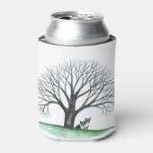 ボストンテリアとツリー 缶クーラー (缶正面)