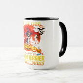 ボストンテリアとハロウィーンを愛する女の子 マグカップ (正面右)