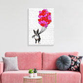 ボストンテリアとバルーン キャンバスプリント (インサイチュ (リビング))