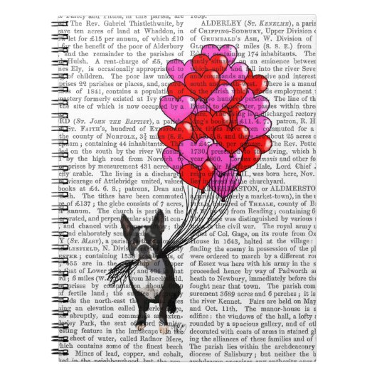 ボストンテリアとバルーン ノートブック (正面)