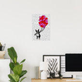 ボストンテリアとバルーン ポスター (ホームオフィス)