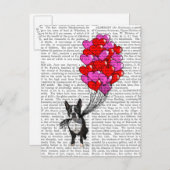 ボストンテリアとバルーン ポストカード (正面/裏面)