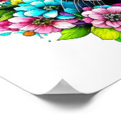 ボストンテリアと花 ポスター (角)