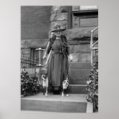 ボストンテリアと1920年代のファッション ポスター (正面)