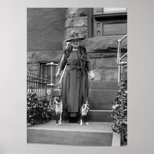 ボストンテリアと1920年代のファッション ポスター (正面)