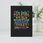 ボストンテリアのお母さんに女性の贈り物を言ってる 出欠カード (スタンド正面)