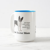 ボストンテリアのお母さんのマグ ツートーンマグカップ (正面左)