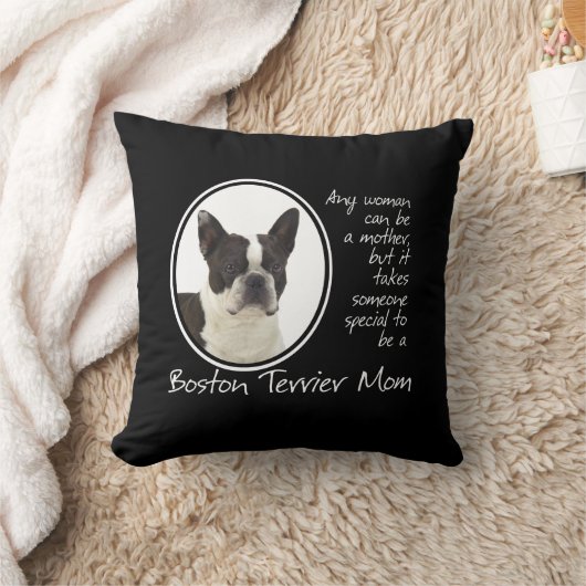 ボストンテリアのお母さんの枕 クッション (ブランケット)
