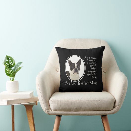 ボストンテリアのお母さんの枕 クッション (椅子)