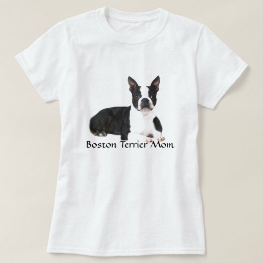 ボストンテリアのお母さんのTシャツの二重引用符及びイメージ Tシャツ (デザイン正面)