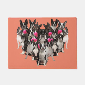 ボストンテリアのお母さん、ボストンテリアパパ、犬好き ドアマット