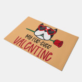 ボストンテリアのお母さん、ボストンテリアパパ、犬好き ドアマット (アングル)