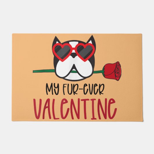 ボストンテリアのお母さん、ボストンテリアパパ、犬好き ドアマット (正面)