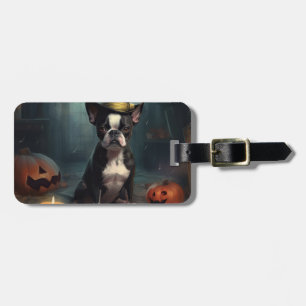 ボストンテリアのかぼちゃ ハロウィーン スケアリー ラゲッジタグ