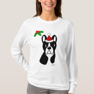 ボストンテリアのクリスマスのティー Tシャツ
