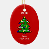 ボストンテリアのクリスマスの漫画 セラミックオーナメント (裏面)