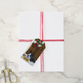 ボストンテリアのクリスマスプレゼント ギフトタグ