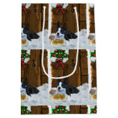 ボストンテリアのクリスマスプレゼント ミディアムペーパーバッグ (裏面)