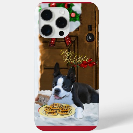 ボストンテリアのクリスマスプレゼント Case-Mate iPhoneケース (裏面)