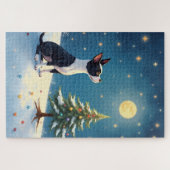 ボストンテリアのクリスマス星空鑑賞 ジグソーパズル (横)