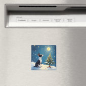 ボストンテリアのクリスマス星空鑑賞 マグネット (インサイチュ (食洗機))