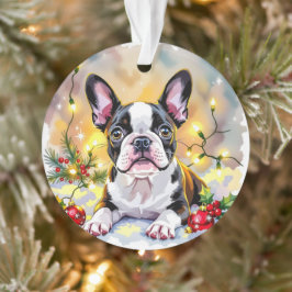 ボストンテリアのクリスマス オーナメント