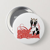 ボストンテリアのクリスマス 缶バッジ (正面&裏面)