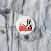 ボストンテリアのクリスマス 缶バッジ (インサイチュ)