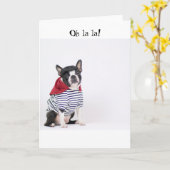 ボストンテリアのグリーティングカード カード (黄色い花)