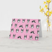 ボストンテリアのグリーティングカード カード (黄色い花)